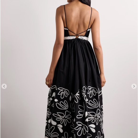 ULLA JOHNSON Hollis embroidered appliquéd pintucked cotton-poplin midi dress 0 - Picture 2 of 15